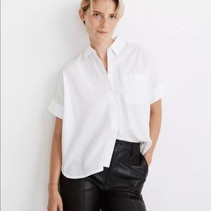 Madewell white short sleeve button up